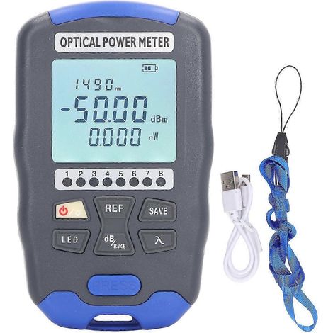 Wattmètre optique 30 km, source rouge, test de réseau RJ45, testeur de câbles à fibre optique 3 en 1 avec témoin lumineux LED (1/4)