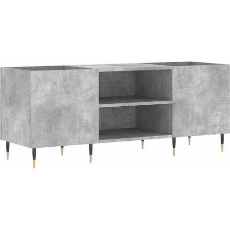 Armoire à disques - Meuble disques de rangement gris béton 121x38x48 cm bois d'ingénierie fr213 - Maison La Vie