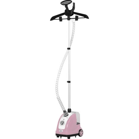 Vertikaler Dampfglätter, 1,4 l, 1950 W, 32 g/min Dampfleistung, Teleskopstange, rosa/schwarz