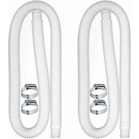 Swimming Pool Replacement Hose, Filter Pump Accessories with 4 Metal Clips, Long Hose for Pump, Swimming Pool Accessories (1/4)