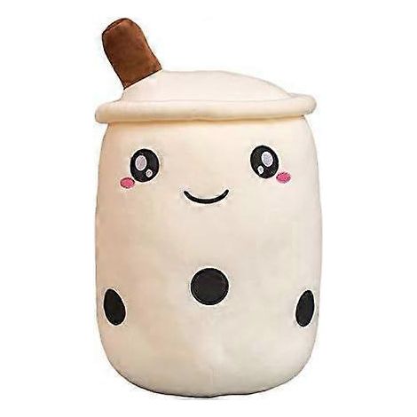 Niedliches Bubble-Tea-Plüschtier, fruchtförmiges Kissen, Geschenk für Kinder (weiße offene Augen, 24 cm) (1/5)
