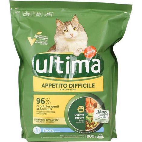 Ultima Crocchette per Gatti con Trota Appetito Difficile 800 g