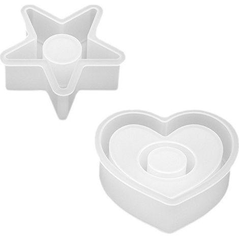 Moule En Silicone - Moule À Chandelier Étoile - Pour Cire Bougie Résine Béton Savon - 2 Pièces (1/5)