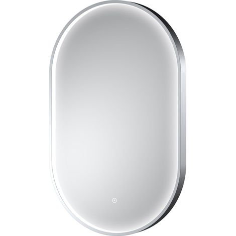 Hudson Reed Columba Chrome Inset Framed LED Touch Sensor Bathroom Mirror 800mm H x 500mm W