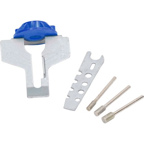 Kettensägen-Schärfaufsatz, HSS-Kettensägen-Rotationsschärfwerkzeug-Set, blau (1/5)