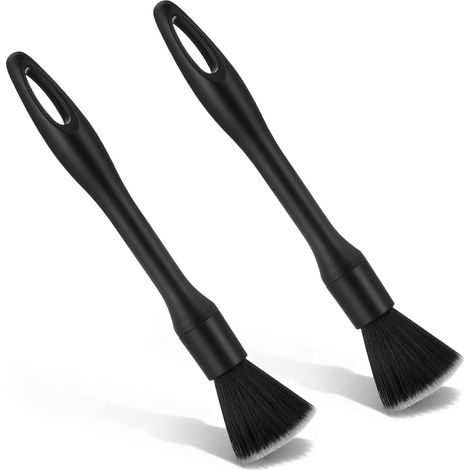 Lot de 2 brosses souples de nettoyage d'intérieur de voiture avec manche long – pour bouches d'aération, tableau de bord et crevasses (1/5)