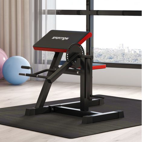Banco curl bíceps tríceps 105x95x80 cm metal y polipiel negro ajustable estable - MEUBLIV (1/5)
