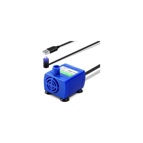 Pompe pour fontaine à eau pour animaux - Alimentation USB CC (lumière LED monochrome) (1/5)