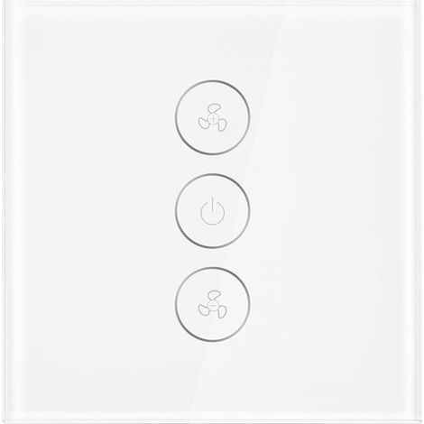 Commutateur de Ventilateur WiFi, Contrôleur de Vitesse du Ventilateur Minuterie de Ventilateur Compatible avec Alexa Google Home App Commande Vocale à Distance, Vitesse Réglable (1/5)