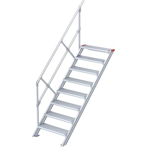 Euroline 510 Treppe 45° 600mm Stufenbreite 8 Stufen Alu gerieft
