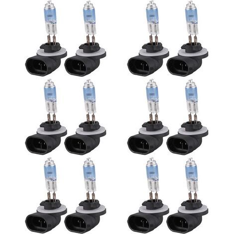 12Pcs 881 100W 12V Ampoule de Brouillard Halogène Super Blanc pour Voiture Automatique (1/2)