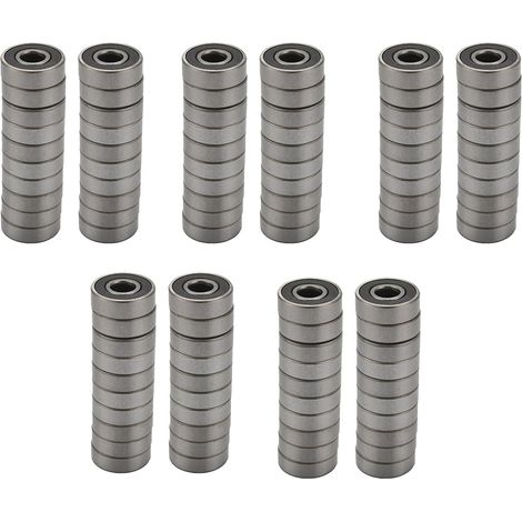 Paquet de 100 Roulements À Billes 608- - Roulements À Billes Gorge Profonde Miniature Scellée en Caoutchouc Double pour Planches À roulettes, Scooters (8 mm x 22 mm x 7 mm) (1/5)