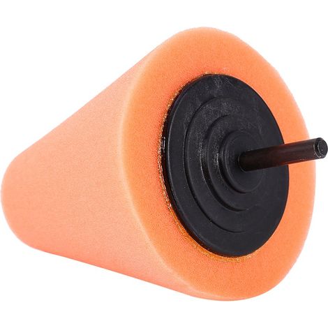 Lot de 1 cône en mousse pour polissage, pad de lustrage en forme de cône pour jantes - Compatible avec perceuse électrique (1/3)