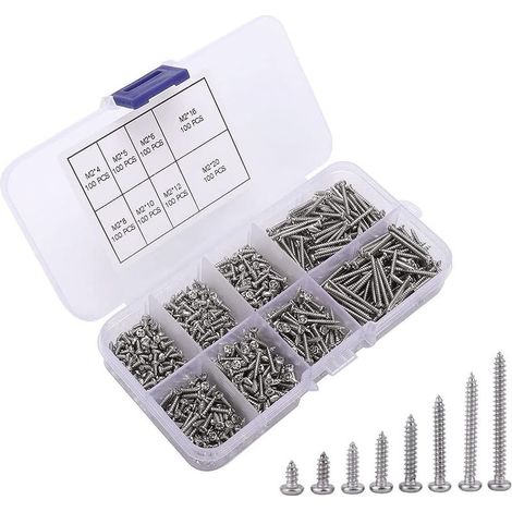 800 vis autoperceuses à tête cruciforme, argentées.-Online Store (1/5)