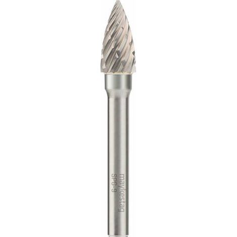 Fraise Rotative HM Tige Cylindrique Forme Arc à Pointe Effilée - Aciers Spéciaux D. 8 x Lt. 65 x Lu. 20 x Q. 6 mm - Diamwood