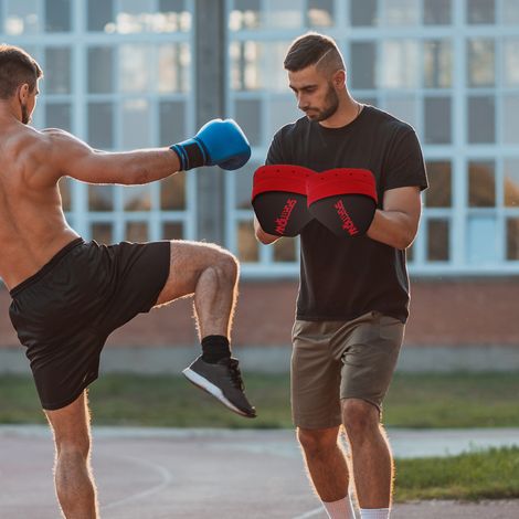 Paos Muay Thai Mma Moufle Boxe Courbée Karate Taekwondo Entraînement Rouge (1/4)