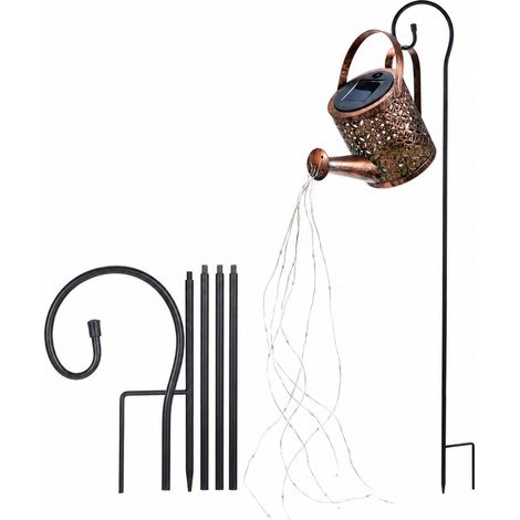 Lampe solaire pour arrosoir, 36 LED, câble argenté de 60 cm, IP44, allumage/extinction automatique, décoration de jardin (1/4)