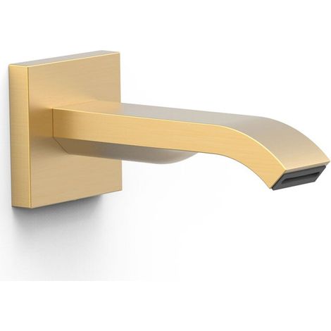 TRES 20718107OM COMPLEMENTOS DE GRIFERÍA Caño Fijo De Pared con Salida En Cascada Color Oro Mate 24K - ref: 20718107OM