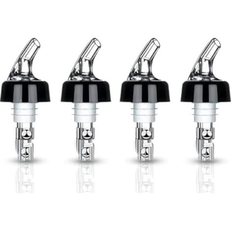 Set di 4 beccucci dosatori universali per bottiglie. Adatto ad esempio per vino, liquori, cocktail e olio (miscela (2 cl)).