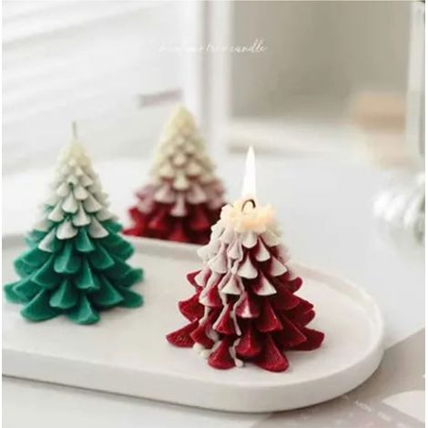 Petit moule en silicone pour bougie parfumée en forme de sapin de Noël Rosa rugosa SD-68, moule pour savon artisanal DIY (1/5)