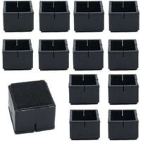 12Pcs Protege Pied de Chaise Carré 49-55mm Protège Jambes Table et Chaise PVC Capuchons Carrés avec Feutre Protege Pied de Chaise Carre Noir pour Jambes de Chaise Jambes de Table Jambes de Sofa