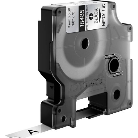 DYMO IND RHINO 18485 Poliestere Colore Nastro: Metallico Colore carattere:Nero 9 mm 5.5 m