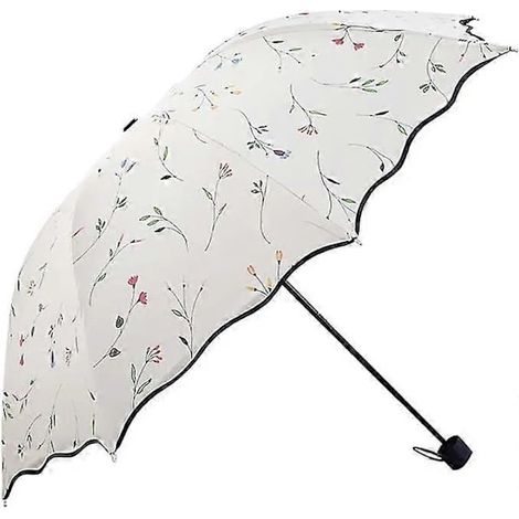 Parasol pliable, protection UV UPF 50+, résistant au vent, compact et léger pour les voyages, couleur blanche.-AquaForge (1/4)