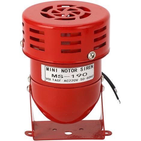 Industrielle Motoralarmglocke, rote Farbe, Mini-Stahlhorn, laute Sirene für Autos, 220 V Wechselstrom (1/5)