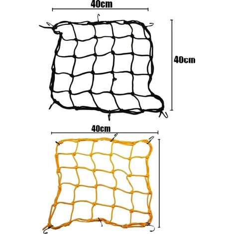 Rete per bagagli, materiale resistente, compatibilità universale, nero e giallo (1/2)
