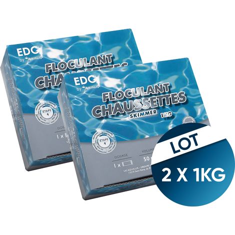 Chaussettes Floculantes Piscine - Les 2 boites de 8 Cartouches Clarifiantes 125G - 1kg - En