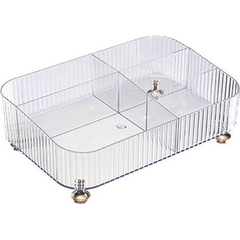 Boîte de Rangement Bureau Plastique Multi-compartiments Organisateur Cosmétiques Télécommande Stylo Salon Chambre (1/4)
