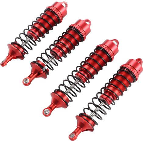 Vier RC-Stoßdämpfer für Vorder- und Hinterachse, passend für ARRMA 1/8, Typhon, Outcast und andere Modelle aus Aluminiumlegierung mit roten Federn. (1/5)