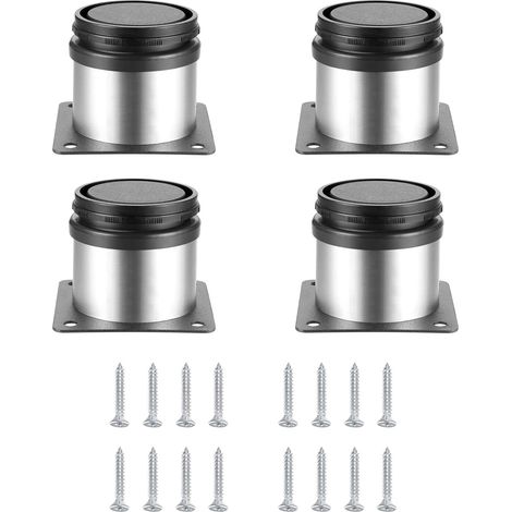 4 patas de muebles ajustables, patas de mesa de metal de altura ajustable, patas de muebles de cocina, patas de mesa de estantes de gabinete de acero inoxidable, con tornillos - 50x50 mm (1/5)