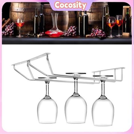 Cocosity Support à verres à pied suspendu Support à verres à pied en verre à vin à Double rangée en articles porte-bouteille M. (1/5)