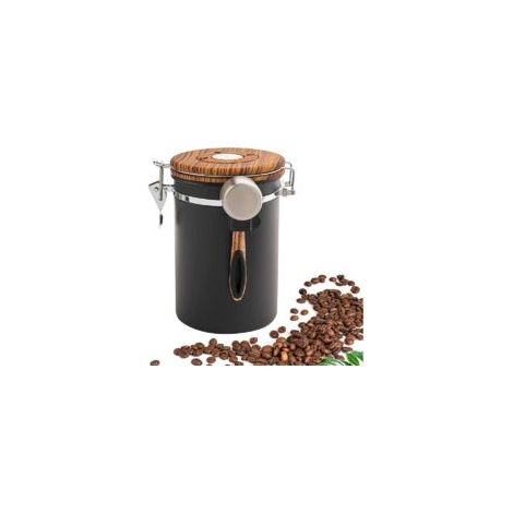 Bote para café, bote hermético de 1,8 L, contenedor de acero inoxidable para almacenar granos de café - Crezuo