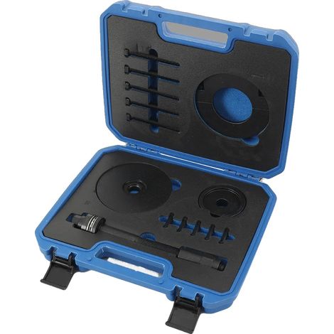 Outil de roulement de roue, taille 90 mm, matériau en acier au carbone, compatible avec divers fabricants automobiles, comprend des accessoires, couleur bleue et noire (1/5)