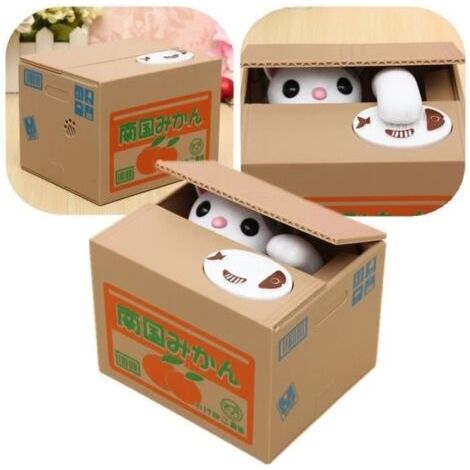Tirelire Mignon Kitty Chat Monnaie Économiser l'Argent Coin Box Cadeau Pr Enfant