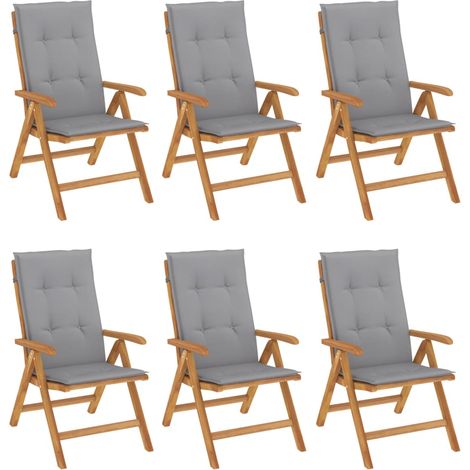 Maison Exclusive - Sillas de jardín reclinables y cojines 6 uds m (1/5)