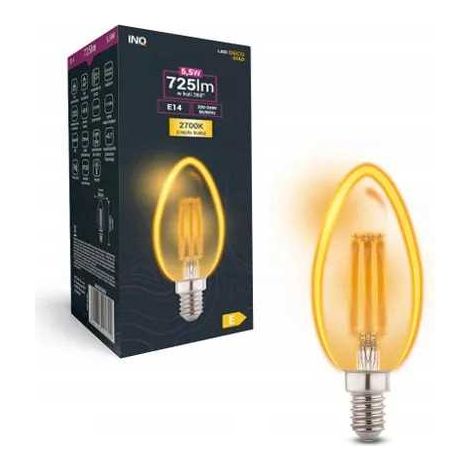 Lampadina LED a filamento dorata C37 a candela E14 5.5W (1/3)