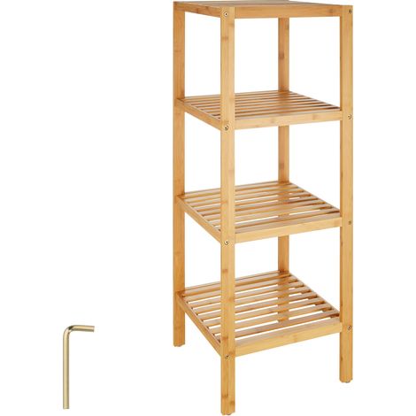 Étagère en Bambou 4 niveaux 33x33x97cm - (1/4)