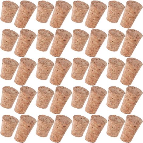 Lot de 40 bouchons liège, bois, coniques - fermeture étanche (1/5)