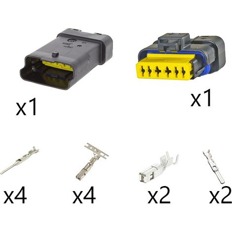 Kit Connecteur  Miniseal Mâle Femelle 6 Voies noir