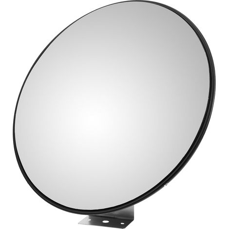 Miroir De Sécurité Grand Angle 30 Cm Noir Base De Fixation Lentille Convexe Pour Circulation Extérieure, Stationnement Et Intersections, Anti-angles Morts, Miroir De Trafic Industriel (1/5)