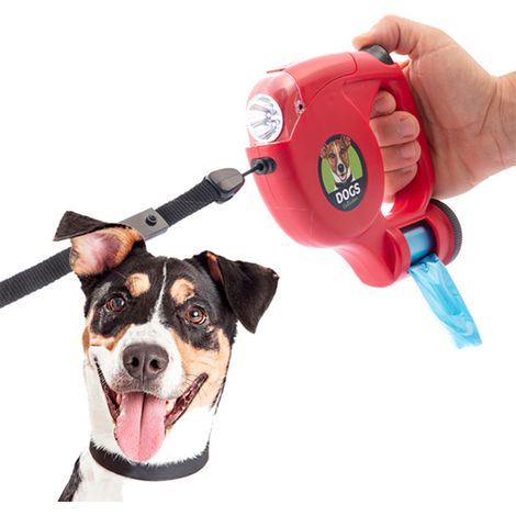 Einziehbare Hundeleine mit Taschenlampe