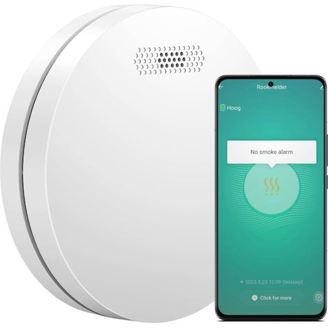 Détecteur de fumée WiFi Aroha Smart Connect - Batterie 10 ans - Capteur de fumée connecte avec application Tuya et Smartlife - Alarme incendie