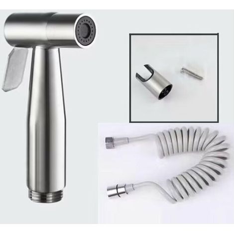 Ulisem BETTE Hand-Bidet-Sprüher – mit 2 m langem, flexiblem ABS-Teleskop-Duschschlauch für Sanitär, Toilette, Bidet, Badezimmer-Sprühpistole (grau) (1/5)
