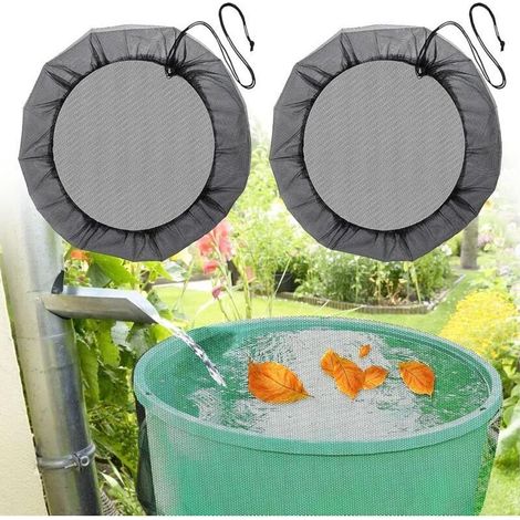 2 Pcs Filet pour Citerne de Pluie,Ø 60 cm Housse pour tonneau de Pluie avec Cordon de Serrage,Filet de Protection Réglable,Protection Contre Les Feuilles, Les moustiques (1/5)