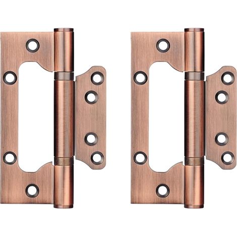 Edelstahlscharniere, 4 Zoll rechteckiges Blatt 100 mm Türscharniere, antikes rotes Kupfer, 4 Stück