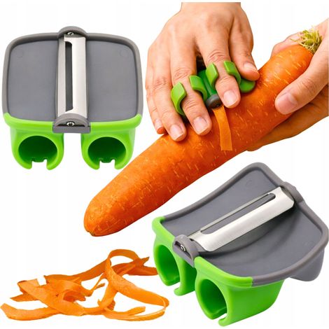 Pelador de dedos seguro para verduras, frutas y patatas, práctico para uso doméstico. (1/5)
