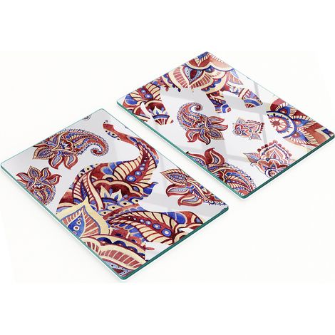 Plateaux en verre élégants (2 pièces) décorés en forme d'éléphant, 2 x 40 x 52 cm (1/5)